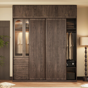 Fantasy medieval style wardrobe top storage cabinet solid wood cabinet custom sliding storage cabinet large capacity utility cabinet cloakroom support customization, 2 doors or more