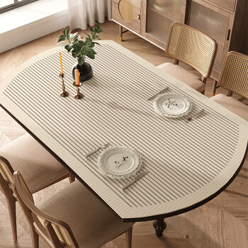 Caizhi rice tabletop protection mat oval table mat light luxurious feeling tablecloth waterproof, oil-proof, wash-proof and anti-scalding round table top horizontal coffee frame pattern-oval sheepskin pattern anti-fouling table mat 81*135cm (oval table mat)