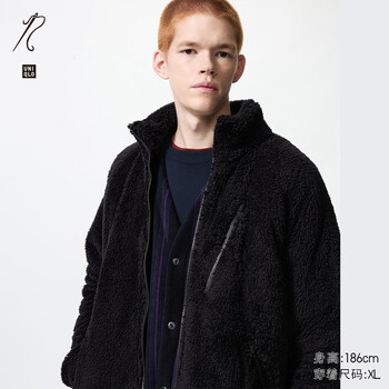 Uniqlo cooperation model/men's and women's polar fleece zipper jacket/coat jacket 480408 09 black xl
