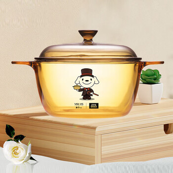 Corning (visions) 1.5l crystal color transparent glass deep stock pot stew pot cooking pot vs-15 gift box home kitchen goods