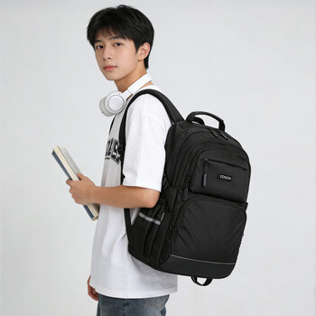 Edison edison high school student schoolbag spine protection and burden reduction reflective large-capacity water-repellent backpack travel backpack m6-1