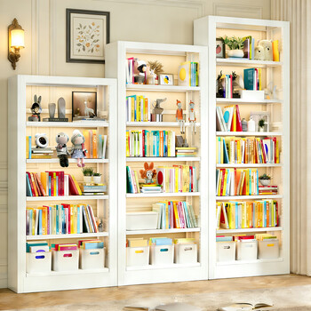 Moxiao steel bookshelf bookcase vertical floor-standing children's storage narrow storage rack 60 long main shelf five layers