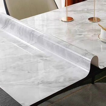Caizhi tablecloth, light luxury and high-end, rectangular, no-wash, waterproof, oil-proof, anti-scalding, soft glass table mat, living room coffee table mat, bingbei yuhua 70*130cm