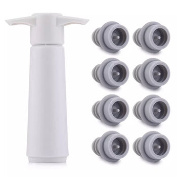 Fantasy red wine stopper vacuum bottle stopper sealing and preservation wine pump black set vacuum pump new 8 stoppers in one tube (white tube with gray stopper)