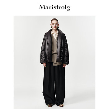 Marisfrolg 90 goose down marisfrolg 2026 spring new charcoal black collar down jacket black s