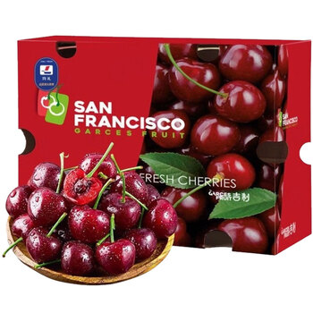 Guoguoxi cherry chilean cherries imported fresh fruit fresh new year products 2j3j4j5j optional next day delivery to multiple places 5 jin (net weight) super big mac 4j level 32-34mm | with fruit trail card | original gift box