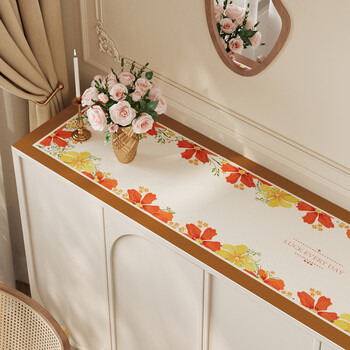 Fantasy sideboard table mat shoe cabinet tv countertop mat cover dining table french high-end anti-stain leather tablecloth elegant story sideboard 30 90cm