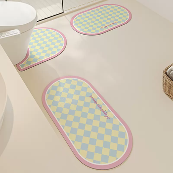 Yusenyi bathroom absorbent floor mat home door washbasin non-slip foot mat toilet carpet diatom mud bathroom floor mat dy sea salt grid (wash table) 40x60cm single piece