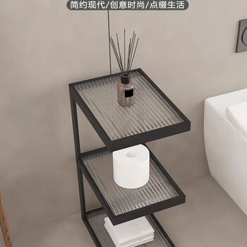 Fantasy bathroom gap storage rack floor-to-ceiling bathroom toilet toilet storage rack gap storage rack black 25x35x60 (three layers) shipped in complete package