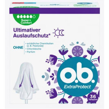 Germany's original ob tampons are extremely comfortable and come out in seconds. they have protective wings and are super large. they provide extra protection for 5 drops of water - 36 pieces.