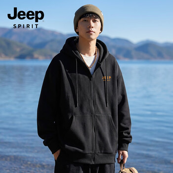 Jeep spirit jeep men's new anti-pilling hooded sweatshirt jacket men's spring casual all-match tops couple jackets for men