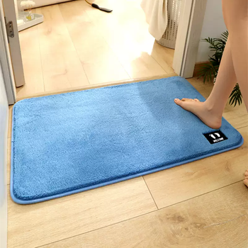 Yusenyi bathroom absorbent floor mat bathroom anti-slip mat entry mat bathroom anti-fall mat cartoon bedroom door mat blue 4060cm (2 special offers)