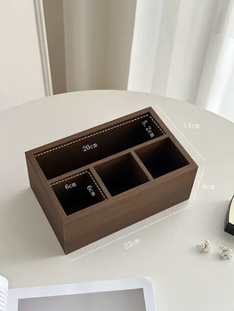 Yusenyi solid wood compartment desktop storage box medieval creative organizing multi-scenario multi-compartment sundries wooden box cosmetics storage rack tall narrow four-gate storage box tall narrow four-gate storage box