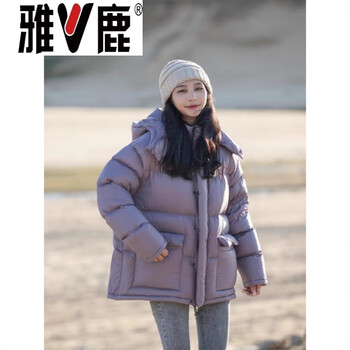 Yalu 2026 new winter thickening short 95 white goose down bread down jacket women's coat puff goose down jacket women goose goose down jacket 95% white goose down women light purple xs high-end western style down jacket for small people
