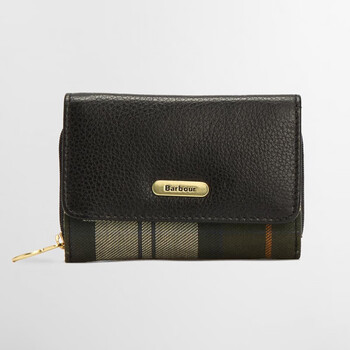 Barbour spot british rosa gift box retro women's leather french wallet card holder black/ancient-bk11