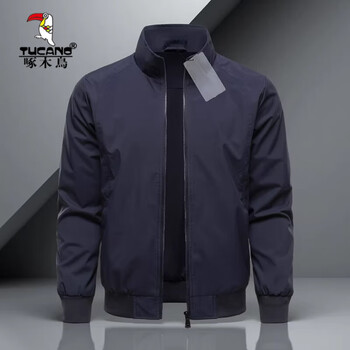 Woodpecker (tucano) stand collar jacket men's windproof windbreaker jacket 2026 spring and autumn new business casual trendy zipper top royal blue m weight 90~120 catties