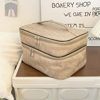 Yusenyi three-layer large-capacity bag women's travel portable portable product storage bag wash bag camel pattern three-layer extra large capacity