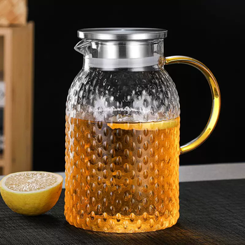 Yusen yiwen hammer kettle household kettle glass thickened tea kettle large capacity explosion-proof heat-resistant cold water hospitality multi-purpose tea kettle 1400ml rice kettle 304 stainless steel lid 1400ml
