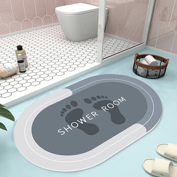 Winged diatom mud soft absorbent floor mat bathroom non-slip mat bathroom entrance mat household foot mat bathroom toilet carpet simple modern 306 diatom mud 60 90 cm