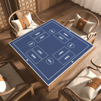 Fantasy simple modern style card playing table mat thickened non-slip soundproofing and noise reduction tablecloth size mahjong tablecloth egg blue 85x85cm