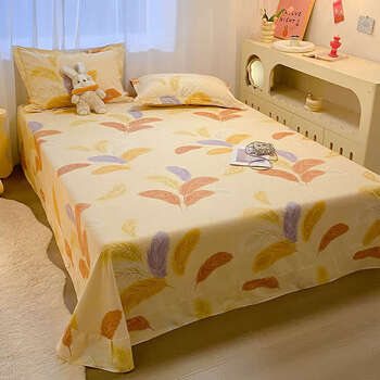 Yusenyi thickened bed sheet single piece home dormitory large quilt double bed single pillowcase three-piece set student youmanlan 1.01.35m bed 180x245cm bed sheet pillowcase