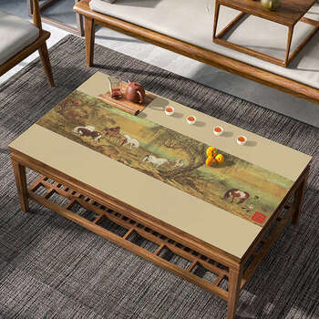 Yusenyi tablecloth oil-proof and waterproof no-wash table mat style coffee table table office desk mat bajuntu 70cmx140cm (can be cut and customized)