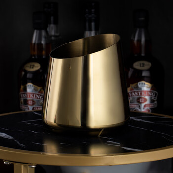 Fantasy trumpet stainless steel ice bucket luxury champagne bucket bar club ktv ice bucket home beer ice cold golden inclined mouth 1.6l