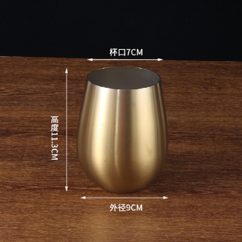 He jiagong stainless steel beer cup coke cup home wash cup 500ml cup single layer water cup brushed gold