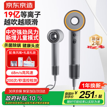 Beijing-made beauty hollow high-speed hair dryer pro2 gray 1.9 billion plasma hair dryer household mute negative ion high-power hair dryer birthday gift for women