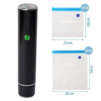 Vacuum sealing machine wet and dry mini handheld vacuum pump food preservation storage bag electric h9 true black