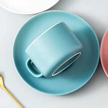 Tuojin jingdezhen ceramic nordic coffee cup exquisite small home set high-value flower tea cup office cup customized blue single cup (no disc no spoon)