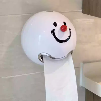 Yusenyi smiley face tissue box ceramic toilet paper bathroom tissue toilet paper box cute storage box ornament countertop clown smiley face tissue box