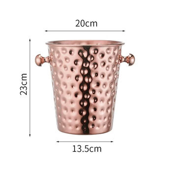 Fantasy ice bucket bar supplies champagne bucket ice cube bucket beer red wine bucket hammer point rose gold 5l (with ice clamp)