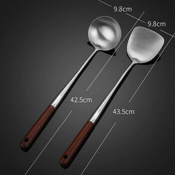 Kaiyao extended stainless steel spatula cooking spatula kitchen household cooking spoon household delivery kitchen utensil set spatula + soup spoon extended anti-splash oil