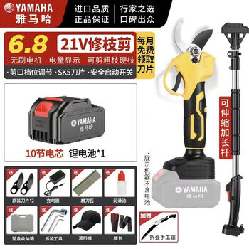 Hongyu chiba electric scissors, fruit tree pruning shears, rechargeable garden lithium-ion scissors, powerful thick branch pruning branch scissors, new brushless lightweight type 6 points 8 one electric and one charge 2 meters 2 telescopic pole