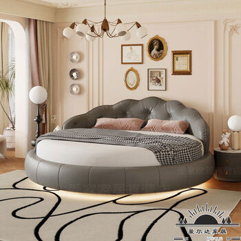 Yusen yiou large round bed double bed round princess bedroom tatami monster wedding bed 1.8 meters bare bed for single use