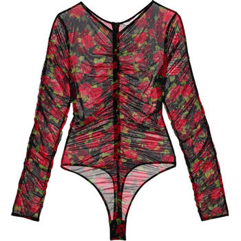 Victoria's secret/ss25 valentine's day series clear mesh rose print one-piece shapewear women's black black l