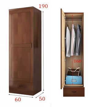 Fantasy solid wood wardrobe new chinese style simple small apartment wardrobe home bedroom small wardrobe storage cabinet tall cabinet storage cabinet 8819# color remarks