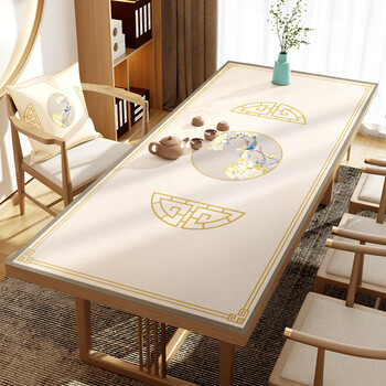 Yusenyi tablecloth rectangular high-end table mat waterproof, oil-proof, anti-scalding, no-wash, living room home yaobi pebbled leather 90*160cm