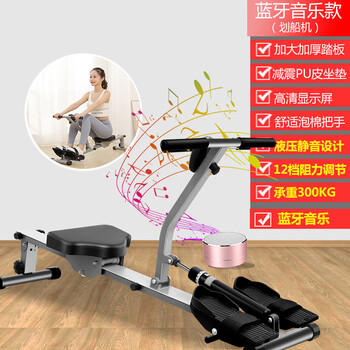 Liquid resistance painting rowing machine hydraulic water resistance and wind resistance simple painting rowing machine indoor home fitness equipment painting rowing 12-stop resistance adjustment-bold and thickened-bluetooth music