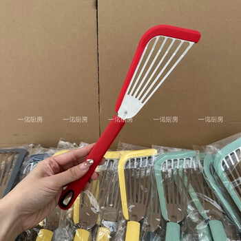 Tuojin german imported quality kitchen non-stick spatula silicone stainless steel butterfly spatula leaking spatula pancake red fish spatula