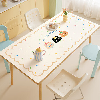 Pupan dopamine dining table mat is oil-proof, waterproof, no-wash and anti-scalding 2025 new coffee table tablecloth, insulated table mat, treasure in the world, free trimming and rounding 50x80cm