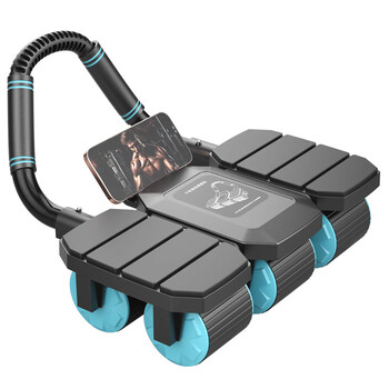 Fan kesen 2025 new six-wheel abdominal wheel unisex home fitness abdominal wheel black