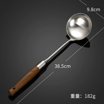 Tuojin imported from germany the same thickened 304 stainless steel frying spoon, cooking shovel, household kitchen anti-scalding long handle 304 extra thick anti-scalding frying spoon sales
