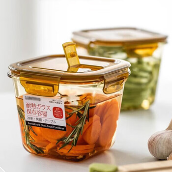 Home katei story japanese kimchi jar glass sealed jar household food-grade pickles sauerkraut jar pickle jar crisper refrigerator large size 900ml single pack