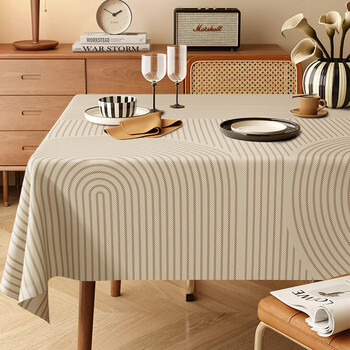 Jun yuexi european high-end rectangular tablecloth american tablecloth no-wash oil-proof waterproof anti-scalding coffee table tablecloth bao heri 140*200cm 90% large dining table coffee table suitable