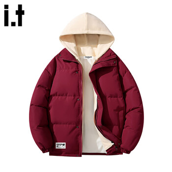 Chocoolate it design hooded down jacket men's autumn and winter new style warm, comfortable and versatile burgundy casual jacket burgundy s recommended 85-105 catties
