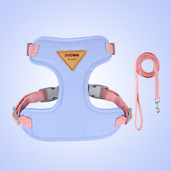Qiyuemang vest-type dog leash, new style for small dogs, teddy vip pomeranian, blue + 1.5m flat rope xs (recommended weight is about 1.5-4 catties)