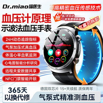 Dr. meow medical grade blood pressure same original blood pressure monitoring watch blood sugar trend research intelligent healthy uric acid blood lipid heart rate blood oxygen all-in-one home watch bracelet new year’s gift