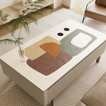 Wing fantasy oil-proof and waterproof no-wash coffee table mat living room tablecloth anti-scalding tablecloth leather dining table mat high-end coffee table cloth kakadin sheepskin texture anti-stain table mat 80x140cm no fear of knives and forks leaving traces